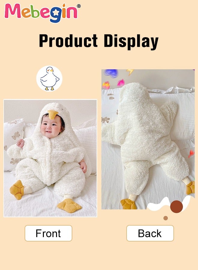 MEBEGIN Infant White Goose Costume, 1-piece Warm Outfit with Adorable Animal Design, Baby Winter Outdoor Coat, Toddler Warm Sleeping Bag, Funny Photography Props, Creative Photoshoot Outfits for Infants, Perfect for Baby Photography Shoots - Image 5
